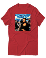 T-Shirt Αντρικό - Mona Liza Selfie - Color Thumbnail Κόκκινο