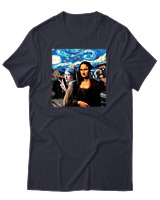 T-Shirt Αντρικό - Mona Liza Selfie - Color Thumbnail Σκούρο Μπλε