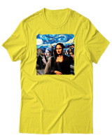 T-Shirt Αντρικό - Mona Liza Selfie - Color Thumbnail Κίτρινο