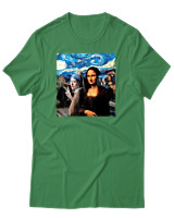 T-Shirt Αντρικό - Mona Liza Selfie - Color Thumbnail Πράσινο