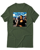 T-Shirt Αντρικό - Mona Liza Selfie - Color Thumbnail Κυπαρισσί