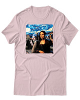 T-Shirt Αντρικό - Mona Liza Selfie - Color Thumbnail Απαλό Ροζ