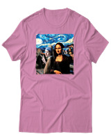 T-Shirt Αντρικό - Mona Liza Selfie - Color Thumbnail Ροζ