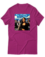 T-Shirt Αντρικό - Mona Liza Selfie - Color Thumbnail Φουξια