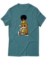 T-Shirt Αντρικό - Money - Color Thumbnail Μπλε Πράσινο