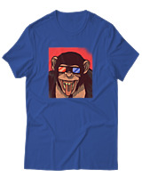T-Shirt Αντρικό - Monkey Glasses - Color Thumbnail Μπλε Ρουά