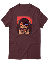 T-Shirt Αντρικό - Monkey Glasses - Color Thumbnail Μπορντό