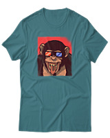 T-Shirt Αντρικό - Monkey Glasses - Color Thumbnail Μπλε Πράσινο