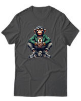 T-Shirt Αντρικό - Monkey Rapper - Color Thumbnail Ανθρακί