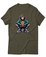 T-Shirt Αντρικό - Monkey Rapper - Color Thumbnail Χακί