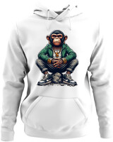 Φούτερ με κουκούλα - Monkey Rapper - Color Thumbnail ΄Ασπρο