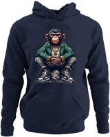 Φούτερ με κουκούλα - Monkey Rapper - Color Thumbnail Navy Blue