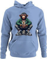 Φούτερ με κουκούλα - Monkey Rapper - Color Thumbnail Blue Carolina
