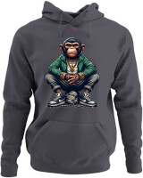 Φούτερ με κουκούλα - Monkey Rapper - Color Thumbnail Ανθρακί