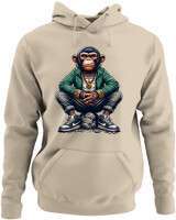 Φούτερ με κουκούλα - Monkey Rapper - Color Thumbnail Μπέζ