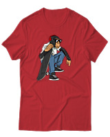 T-Shirt Αντρικό - Monkey Skate - Color Thumbnail Κόκκινο