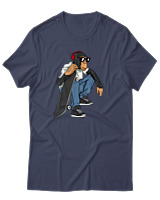 T-Shirt Αντρικό - Monkey Skate - Color Thumbnail Μπλε Γκρι