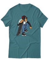 T-Shirt Αντρικό - Monkey Skate - Color Thumbnail Μπλε Πράσινο