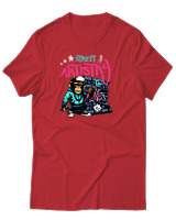 T-Shirt Αντρικό - Monkey Wall Brick - Color Thumbnail Κόκκινο