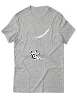 T-Shirt Αντρικό - Moon Astronaut - Color Thumbnail Γκρι Μελανζέ