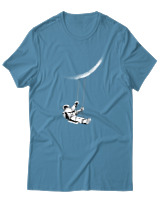 T-Shirt Αντρικό - Moon Astronaut - Color Thumbnail Τιρκουάζ