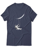 T-Shirt Αντρικό - Moon Astronaut - Color Thumbnail Μπλε Γκρι