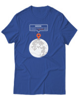 T-Shirt Αντρικό - Moon Reviews - Color Thumbnail Μπλε Ρουά