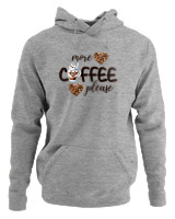 Φούτερ με κουκούλα Αντρικό - More Coffee Please - Color Thumbnail Γκρι Μελανζέ