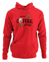 Φούτερ με κουκούλα Αντρικό - More Coffee Please - Color Thumbnail Κόκκινο