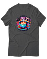 T-Shirt Αντρικό - More Espresso Less Depresso - Color Thumbnail Ανθρακί