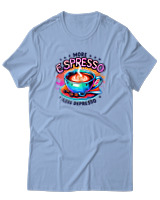 T-Shirt Αντρικό - More Espresso Less Depresso - Color Thumbnail Γαλάζιο