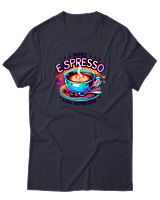 T-Shirt Αντρικό - More Espresso Less Depresso - Color Thumbnail Σκούρο Μπλε