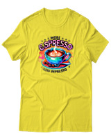 T-Shirt Αντρικό - More Espresso Less Depresso - Color Thumbnail Κίτρινο