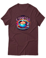 T-Shirt Αντρικό - More Espresso Less Depresso - Color Thumbnail Μπορντό