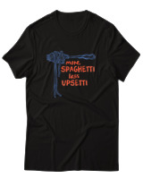 T-Shirt Unisex - More Spaghetti Less Upsetti - Color Thumbnail Μαύρο