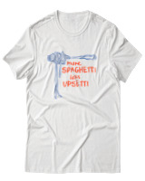 T-Shirt Unisex - More Spaghetti Less Upsetti - Color Thumbnail Άσπρο