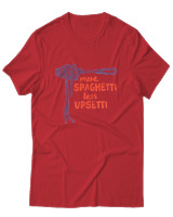 T-Shirt Unisex - More Spaghetti Less Upsetti - Color Thumbnail Κόκκινο