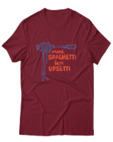 T-Shirt Unisex - More Spaghetti Less Upsetti - Color Thumbnail Σκούρο Κόκκινο