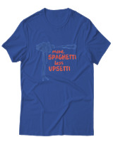 T-Shirt Unisex - More Spaghetti Less Upsetti - Color Thumbnail Μπλε Ρουά