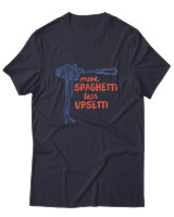 T-Shirt Unisex - More Spaghetti Less Upsetti - Color Thumbnail Σκούρο Μπλε
