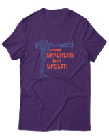 T-Shirt Unisex - More Spaghetti Less Upsetti - Color Thumbnail Σκούρο Μωβ