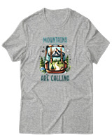 T-Shirt Αντρικό - Mountains Are Calling Bag - Color Thumbnail Γκρι Μελανζέ