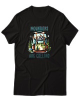T-Shirt Αντρικό - Mountains Are Calling Bag - Color Thumbnail Μαύρο