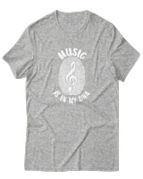 T-Shirt Αντρικό - Music Is In My Dna - Color Thumbnail Γκρι Μελανζέ