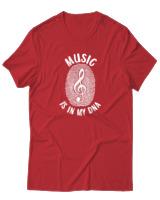 T-Shirt Αντρικό - Music Is In My Dna - Color Thumbnail Κόκκινο