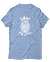 T-Shirt Αντρικό - Music Is In My Dna - Color Thumbnail Γαλάζιο