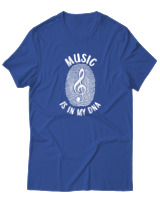 T-Shirt Αντρικό - Music Is In My Dna - Color Thumbnail Μπλε Ρουά
