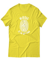 T-Shirt Αντρικό - Music Is In My Dna - Color Thumbnail Κίτρινο