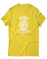 T-Shirt Αντρικό - Music Is In My Dna - Color Thumbnail Χρυσό Κίτρινο