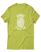 T-Shirt Αντρικό - Music Is In My Dna - Color Thumbnail Λαχανί
